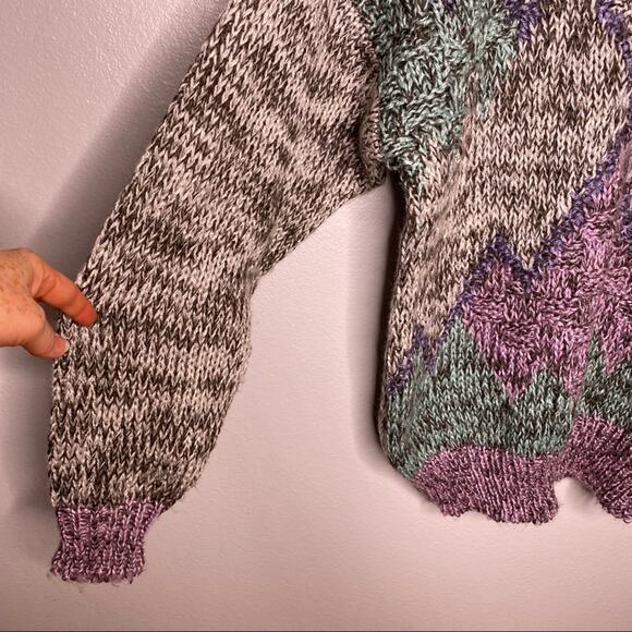 Numbers Oversized Purple and Gray Sweater Large - Picture 3 of 10